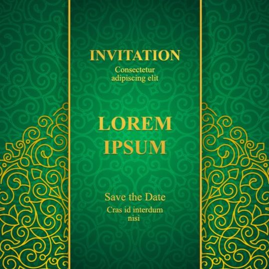 Orante grüne Hochzeits-Einladungskarten Design Vektor 11 Orante Karten Hochzeit grün Einladung   