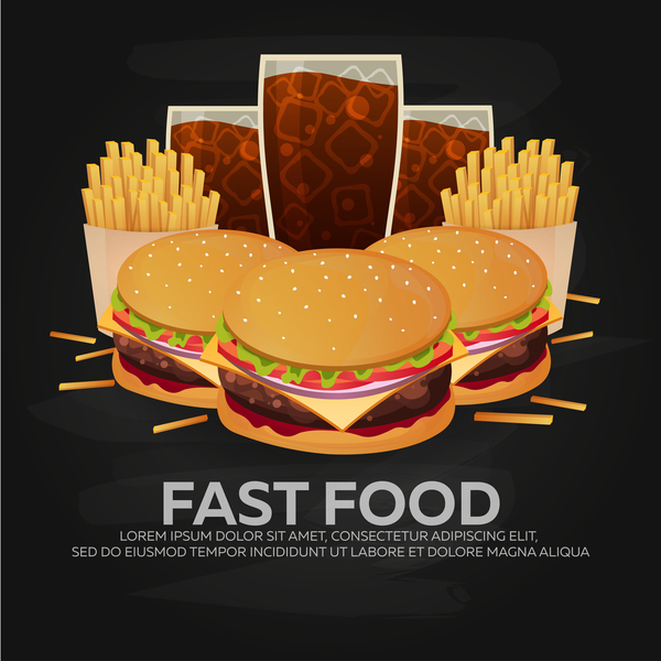 Poster Fast-Food-Vektormaterial 01 poster fast Essen   