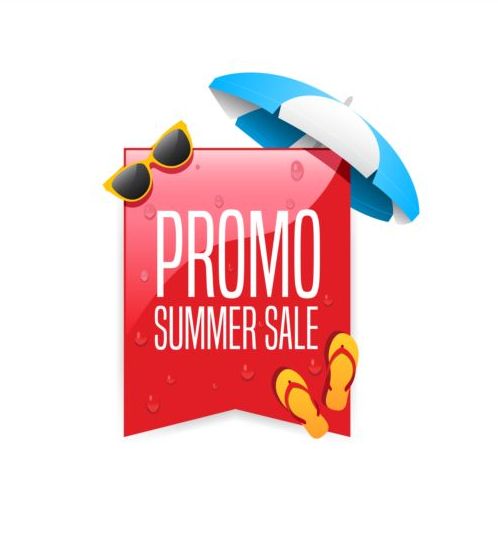 Promo Sommer bieten Etiketten vector Design 02 Sommer promo Etiketten Angebot   