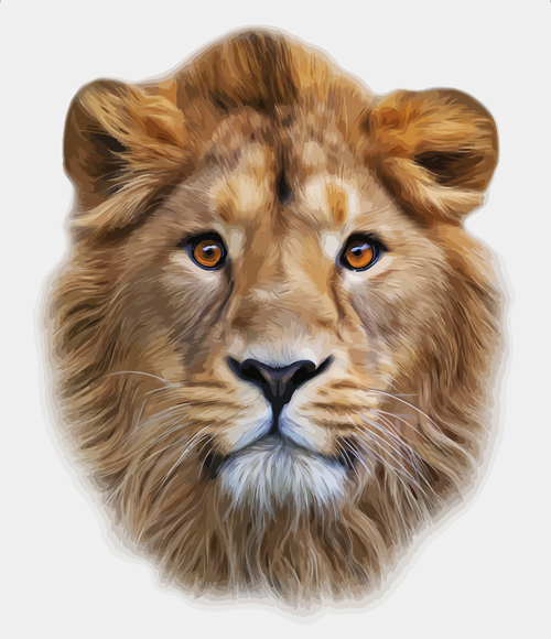 現実的なライオンヘッドのデザインベクトル リアルな ライオンヘッド ライオン デザイン   