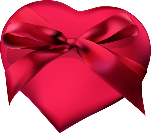 Rote Herzbox mit verziertem Bogenvektor Herz box Bogen   