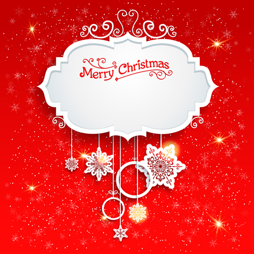 レッドスタイルクリスマスシャイグリーティングカードベクトル03 赤いスタイル 光沢のある クリスマス グリーティング   