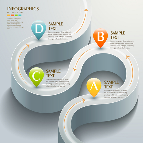 Set von 3D-Effekt Infographics Elemente Vektor 03 Wirkung Infografik Elemente   