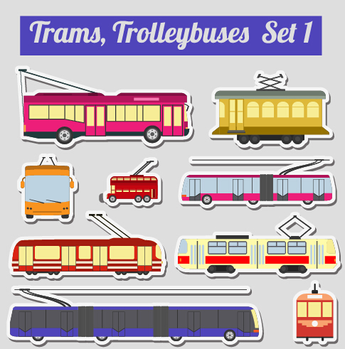 Ensemble de stickers de transport vecteur matériel 13 transport autocollants   