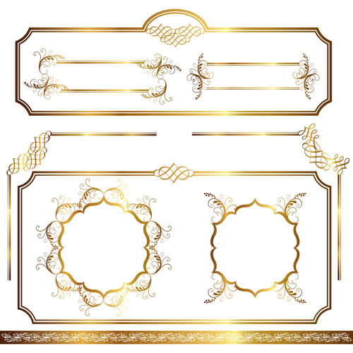 Einfache goldene Ornamente Rahmen Vektor Rahmen Ornamente gold einfach   