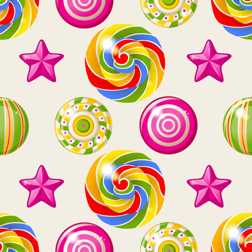 Bonbons doux vecteur seamless pattern 05 sucré sans soudure motif Bonbons   