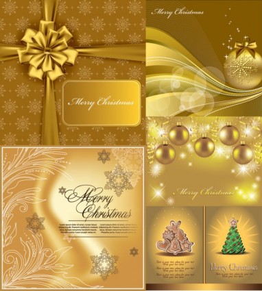 Luxuriöses Gold-Weihnachts-Hintergrundvektor-Set Weihnachten Schön Luxus Hintergrund   