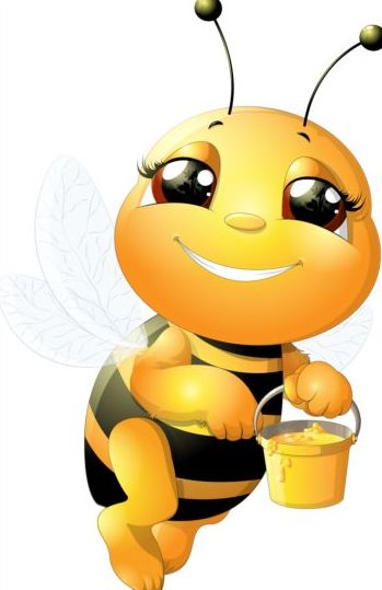 belle bande dessinée abeille ensemble vecteurs 22 dessin animé Belle abeille   