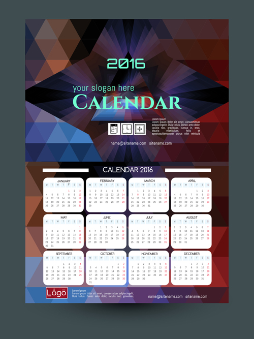 2016テクノロジーカレンダーテンプレートベクトル06 技術 テンプレート カレンダー 2016   