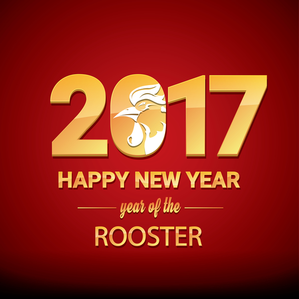 2017 Chinesisch Neujahr der Hahn roten Stile Hintergrundvektor 01 Stile Neu Jahr Hahn Chinesisch 2017   