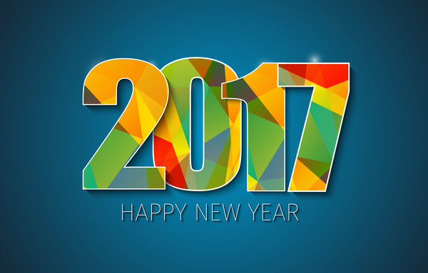 2017 Neujahrshintergrund mit Textgestaltungsvektor 03 Neujahr 2017   