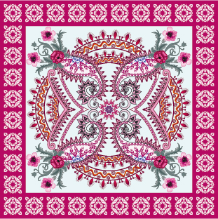 Bandanna Blumenschmuck mit paisley Muster Vektor 01 paisley Ornamente Muster floral Bandanna   