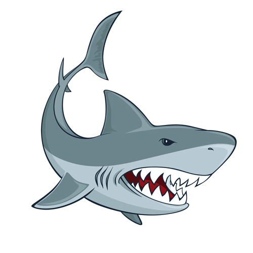 Cartoon Funny Shark vecteur matériel 02 requin matériel drôle cartoon   
