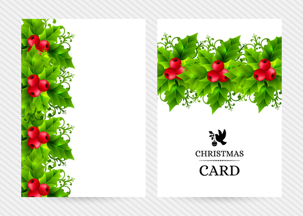 Cartes de Holly de Noël Design vecteur 03 Noël holly cartes   