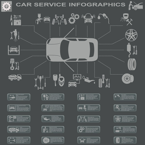 Creative car service infographies Template Vector 15 voiture modèle infographie Créatif   