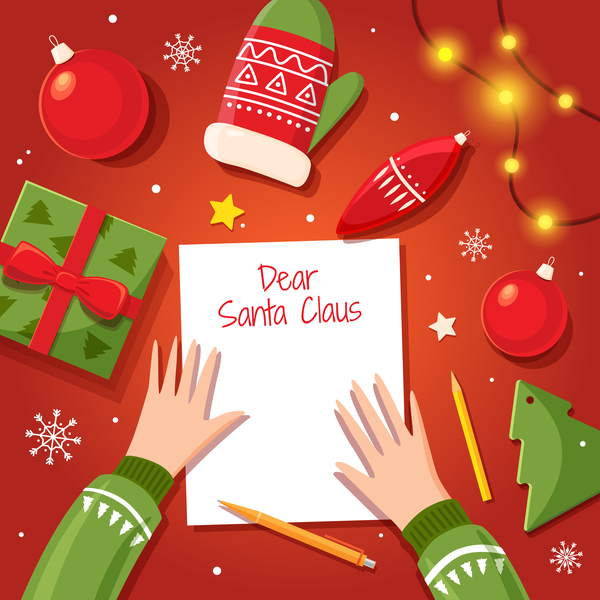 Lieber santa klaus Weihnachtskarte Vektor Weihnachten santa Karte Dear Claus   