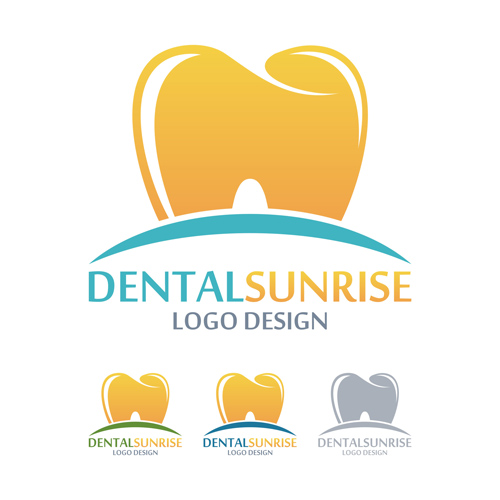 デンタルサンライズロゴベクター素材01 歯科 材料 日の出 ロゴ   