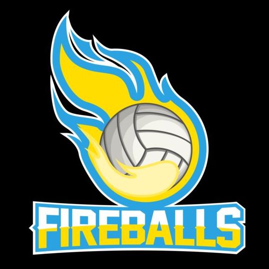 Flamme avec le vecteur de logos de volley-ball volley-ball logos flamme   