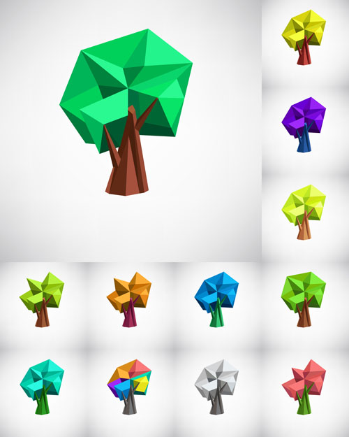 Illustration de vecteur d’arbre de formes géométriques 01 illustration géométrique formes arbre   
