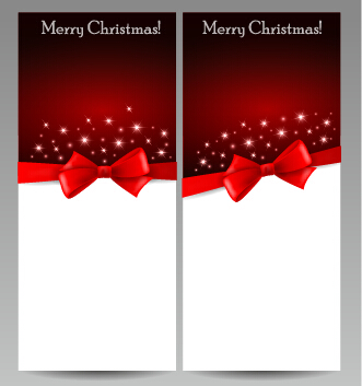 Magnifique 2015 cartes de Noël avec noeud vecteur ensemble 07 Noël magnifique cartes bow 2015   