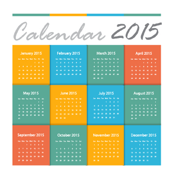 Gitterkalender 2015 Vektordesign 04 Kalender grid 2015   
