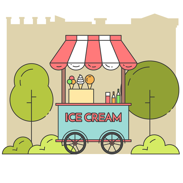 アイスクリーム店ベクター素材01 ストア クリーム アイス   
