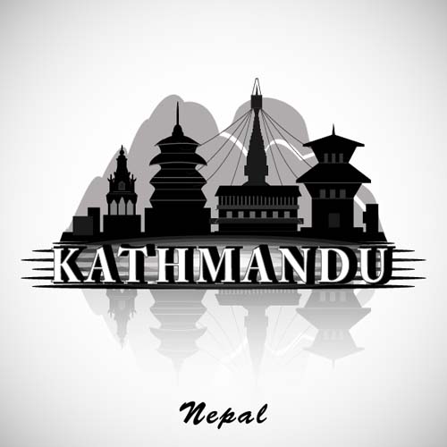 Kathmandu-Stadt-Hintergrundvektor Kathmandu city background   