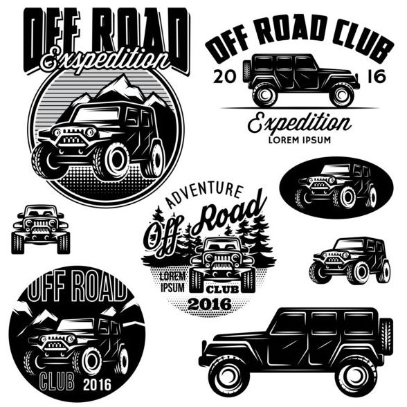 Offroadclub-Logos kreativer Vektor road off logos Kreativ club   