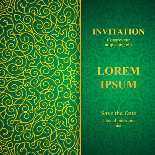 Orante grüne Hochzeits-Einladungskarten Design Vektor 10 Orante Karten Hochzeit grün Einladung   