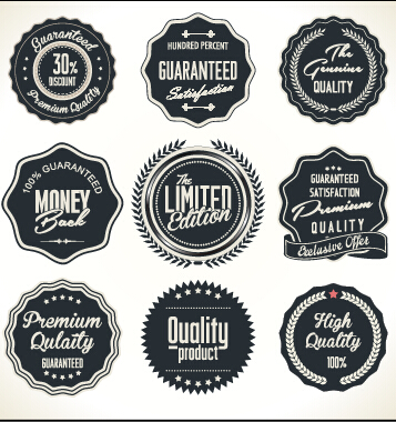 Label de qualité avec badge style vintage Vector 03 style vintage qualité étiquette badge   