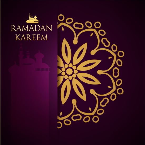 Ramadan Kareem violet fonds vecteur ensemble 27 ramadan pourpre kareem arrière-plans   