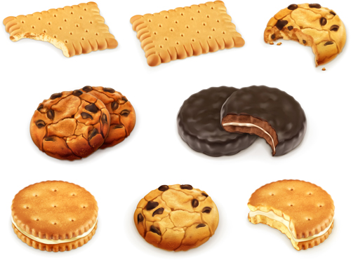 Realistische leckere Cookies Design Vektor Realist Delicious cookies   