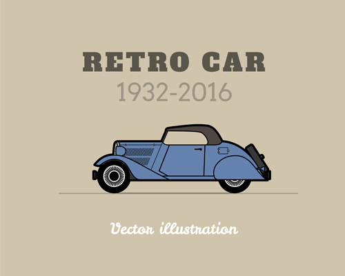 Retro-Auto-Plakat-Vektordesign 01 Retro-Schrift poster auto   