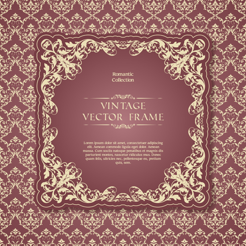 Romantische Vintage-Frame-Vektormaterial 01 Romantik material Jahrgang   