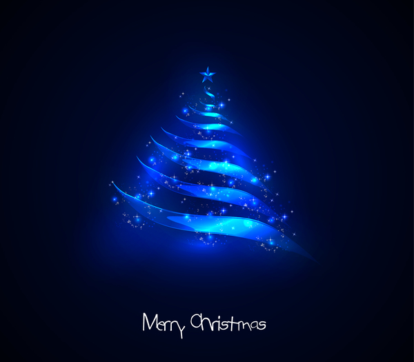 青い背景ベクトル01と光沢のある青いクリスマスツリー 青 木 光沢のある クリスマス   