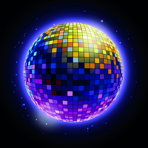 Funkelnde Disco neon light ball background Vector 01 sparkling Neonlicht Hintergrund disco ball   