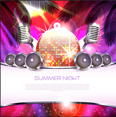 Vector Flyer Sommernachtsparty Design-Material 15 Sommer party Nacht flyer   