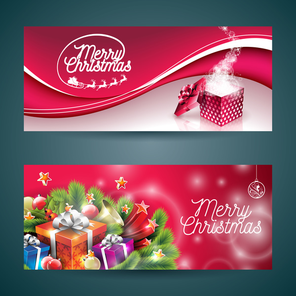 Vector Grafik Weihnachtsbanner Design 01 Weihnachten Grafik banner   