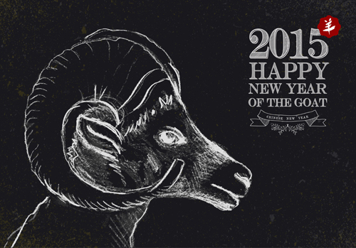 2015のベクトルセット羊の年背景材料04 背景材料 背景 年 ヒツジ 2015   