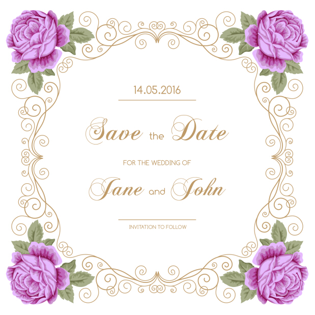結婚式の招待状のヴィンテージの花ベクトル11 花 結婚式 招待状 ビンテージ   