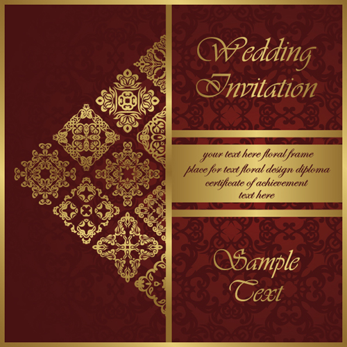 Mariage carte d’invitation Vintage styles vecteur 02 vintage styles style vintage mariage invitation carte   