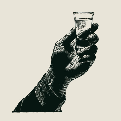 Whiskey-Becher mit Handvektor whisky hand cup   