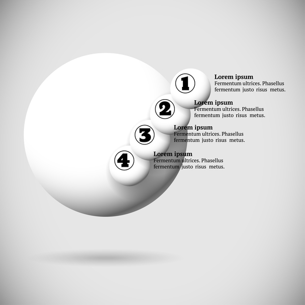 Boules blanches avec des vecteurs infographies modèle 04 infographies boules blanc   