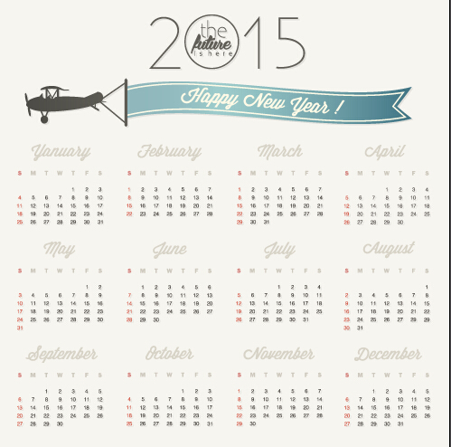 シンプルグリッドカレンダー2015ベクトルセット05 シンプル グリッド カレンダー 2015   