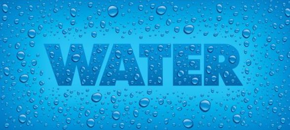 Wassertext mit Tropfen Vektorhintergrund Wasser text Drops   