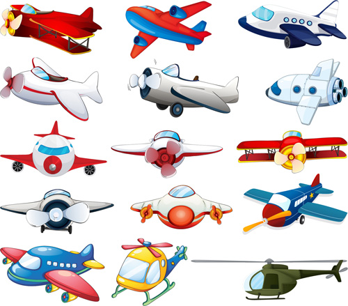 Matériel vectoriel de dessin animé d’aéronef 02 matériel dessin animé Avion   