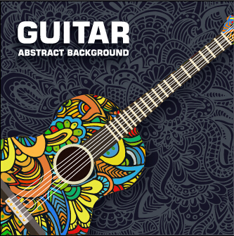 Kunst Gitarre abstrakten Hintergrund-Vektor 01 Gitarre abstrakter Hintergrund Abstrakter   