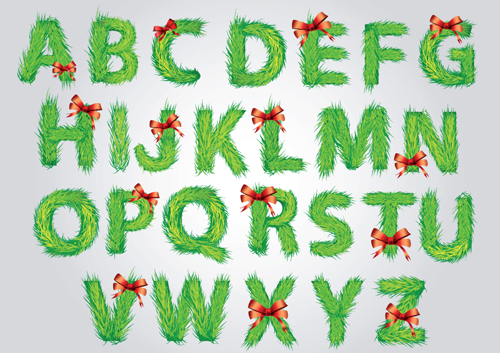 Weihnachts-Alphabet-Briefe entwerfen Vektor-Set 01 Weihnachten design Briefe alphabet   