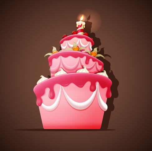 かわいい誕生日ケーキ無料ベクター背景01 誕生日ケーキ 誕生日 背景 ベクトルの背景 ケーキ かわいい   