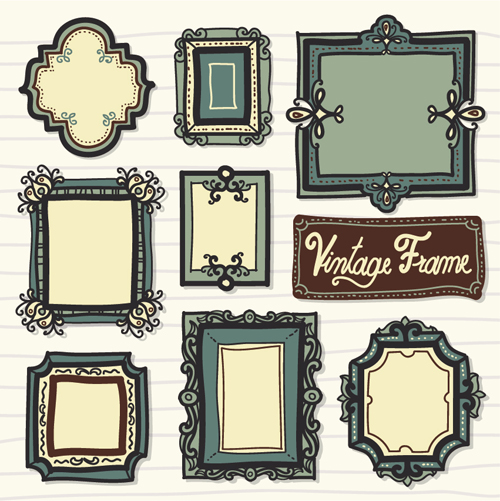 Graphismes vectoriels de cadre Vintage mignon vintage mignon cadre   